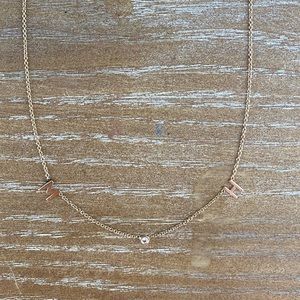 14k Gold ByCheri 2 initial & Diamond Necklace